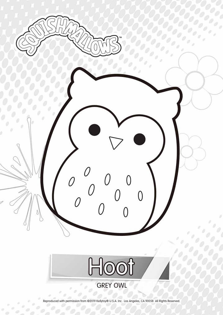 Hoot Squishmallows Coloring Page - Free Printable Coloring Pages for Kids