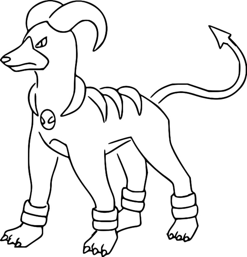 Dark Houndoom Pokemon coloring. More Fire Pokemon Coloring sheets on  hellokids.com