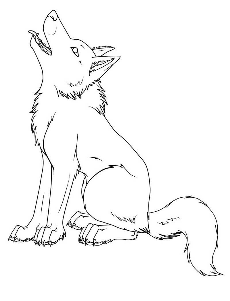 howling wolves coloring pages