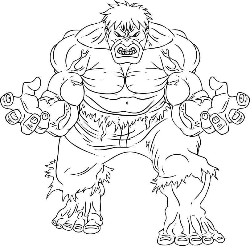 Zombie Hulk Coloring Page - Free Printable Coloring Pages for Kids
