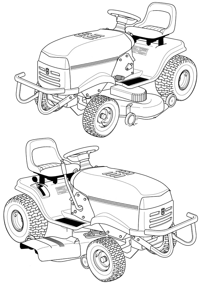 Husqvarna Riding Lawn Mower Coloring Page - Free Printable Coloring