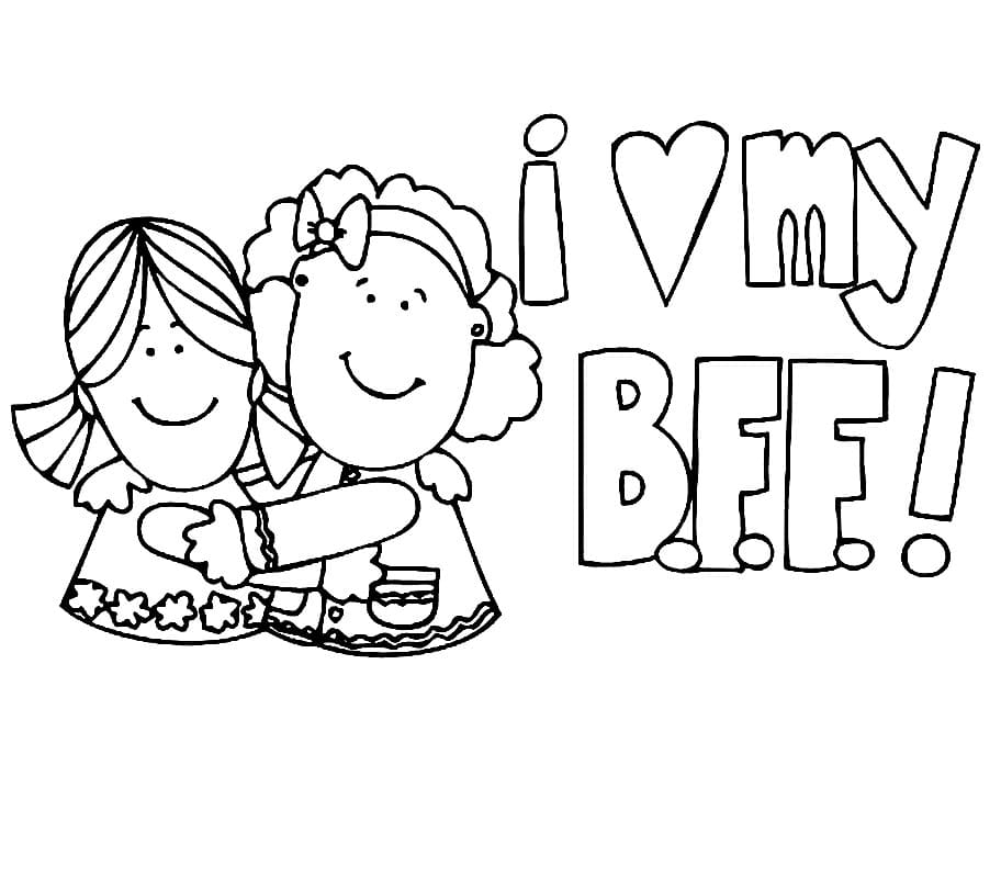 best friend forever coloring page  Cute coloring pages, Cute best friend  drawings, Coloring pages