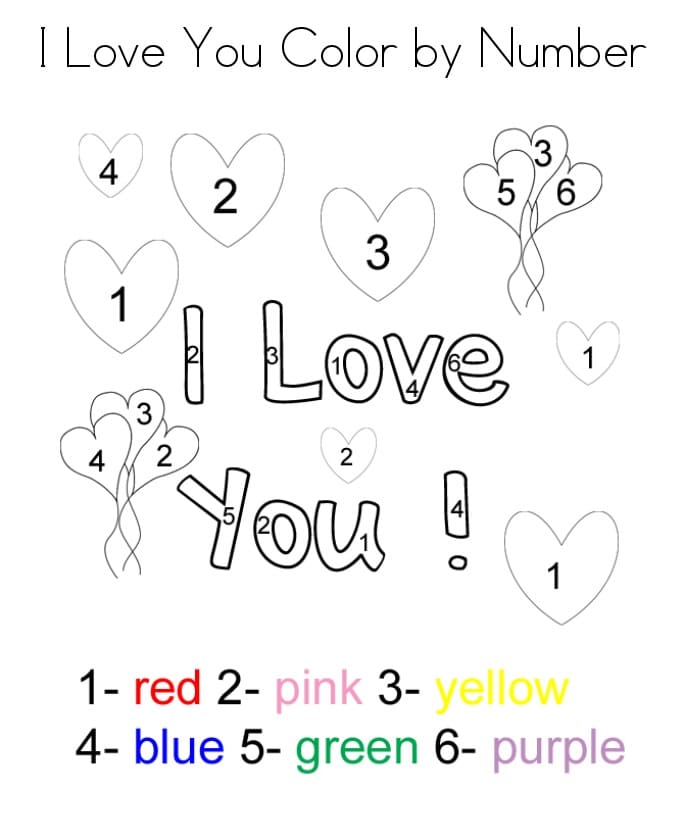 I Love You Color by Number