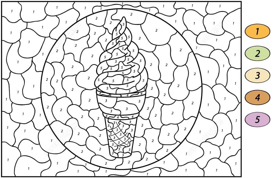 Ice Cream Color by Number