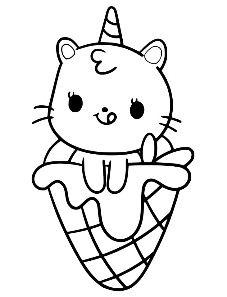 Little Cat Corn Coloring Page - Free Printable Coloring Pages for Kids