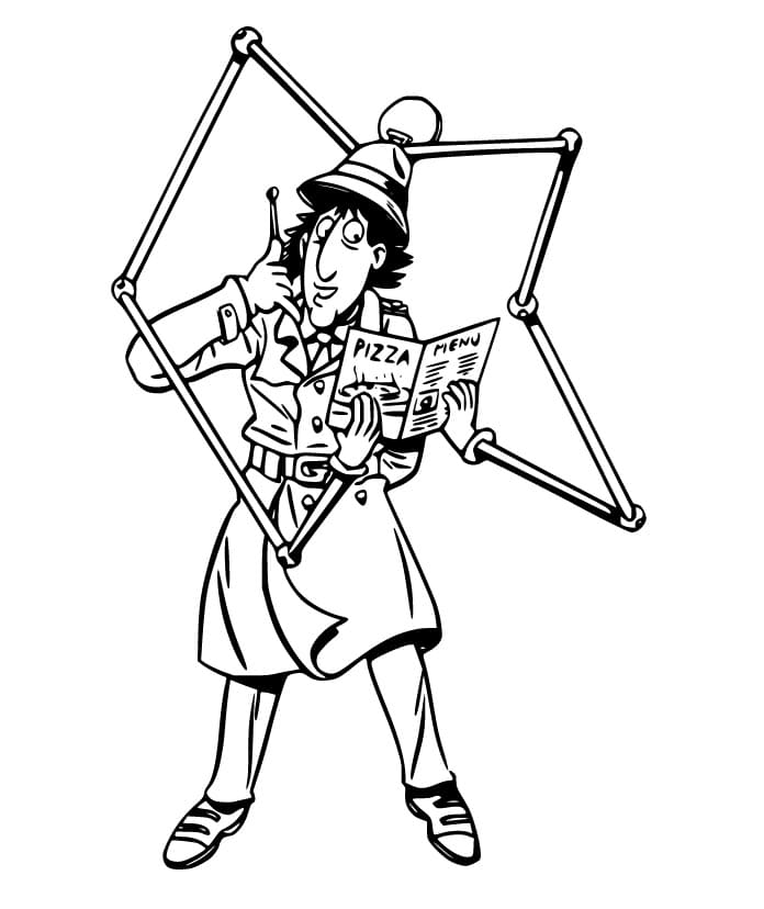 Inspector Gadget Ordering Pizza Coloring Page - Free Printable Coloring