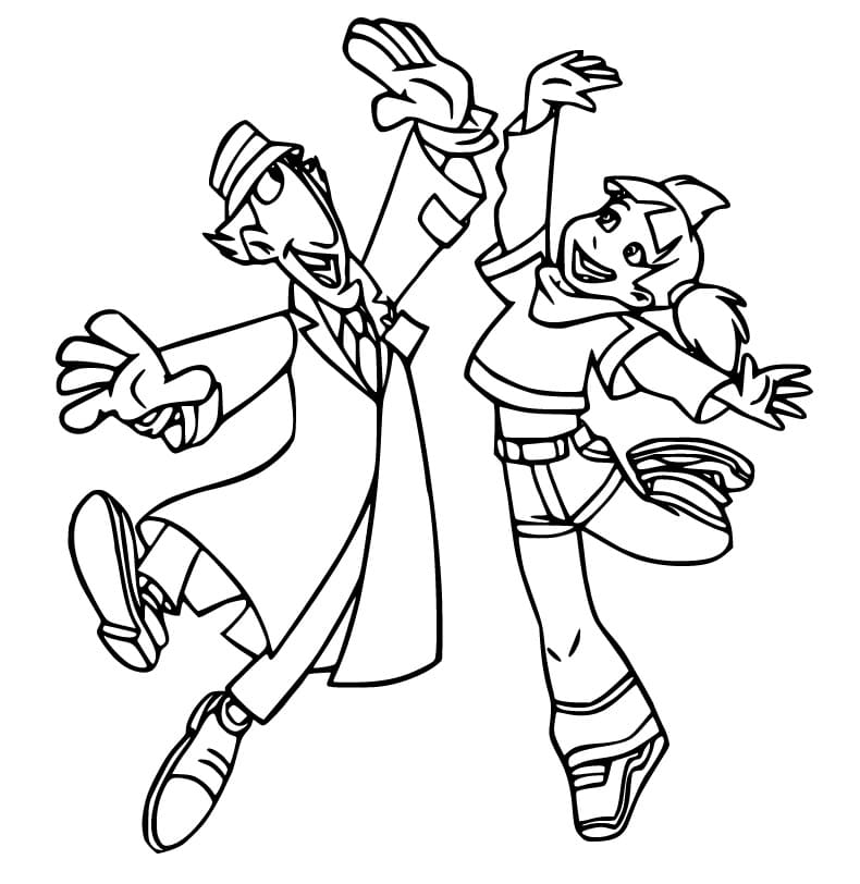 inspector gadget sitting coloring page