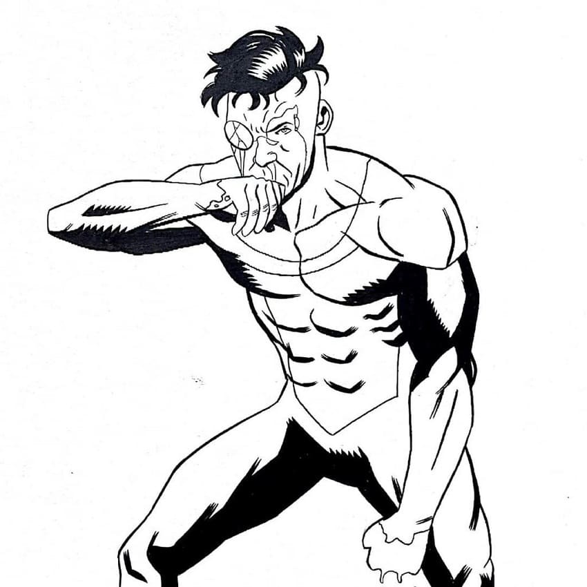 Superhero Invincible Fighting Coloring Page - Free Printable Coloring