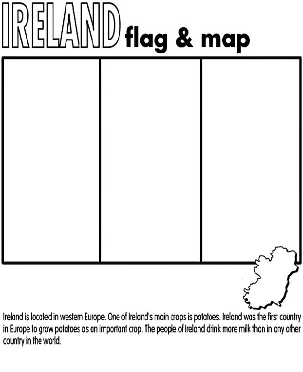 Ireland Flag and Map