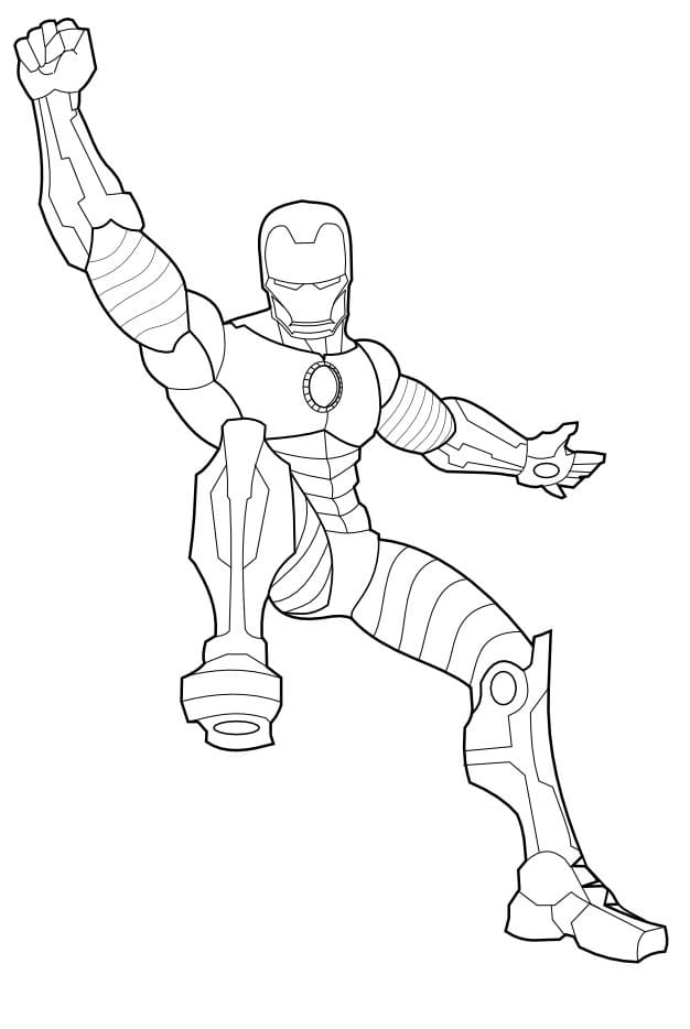 Iron Man Funny Pose Coloring Page - Free Printable Coloring Pages for Kids