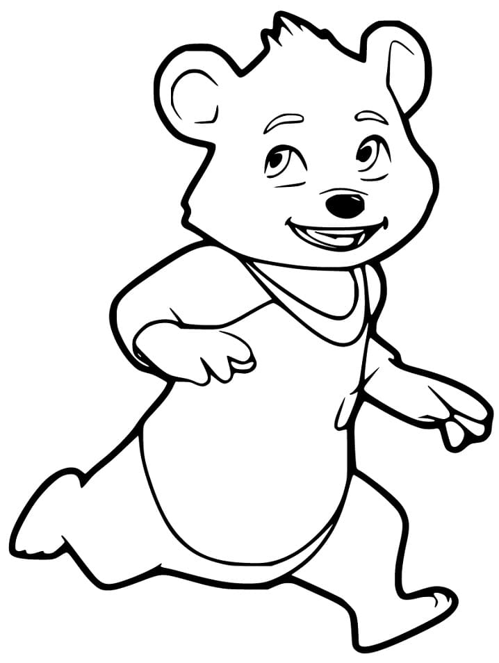 Jack A Bear Running Coloring Page - Free Printable Coloring Pages for Kids
