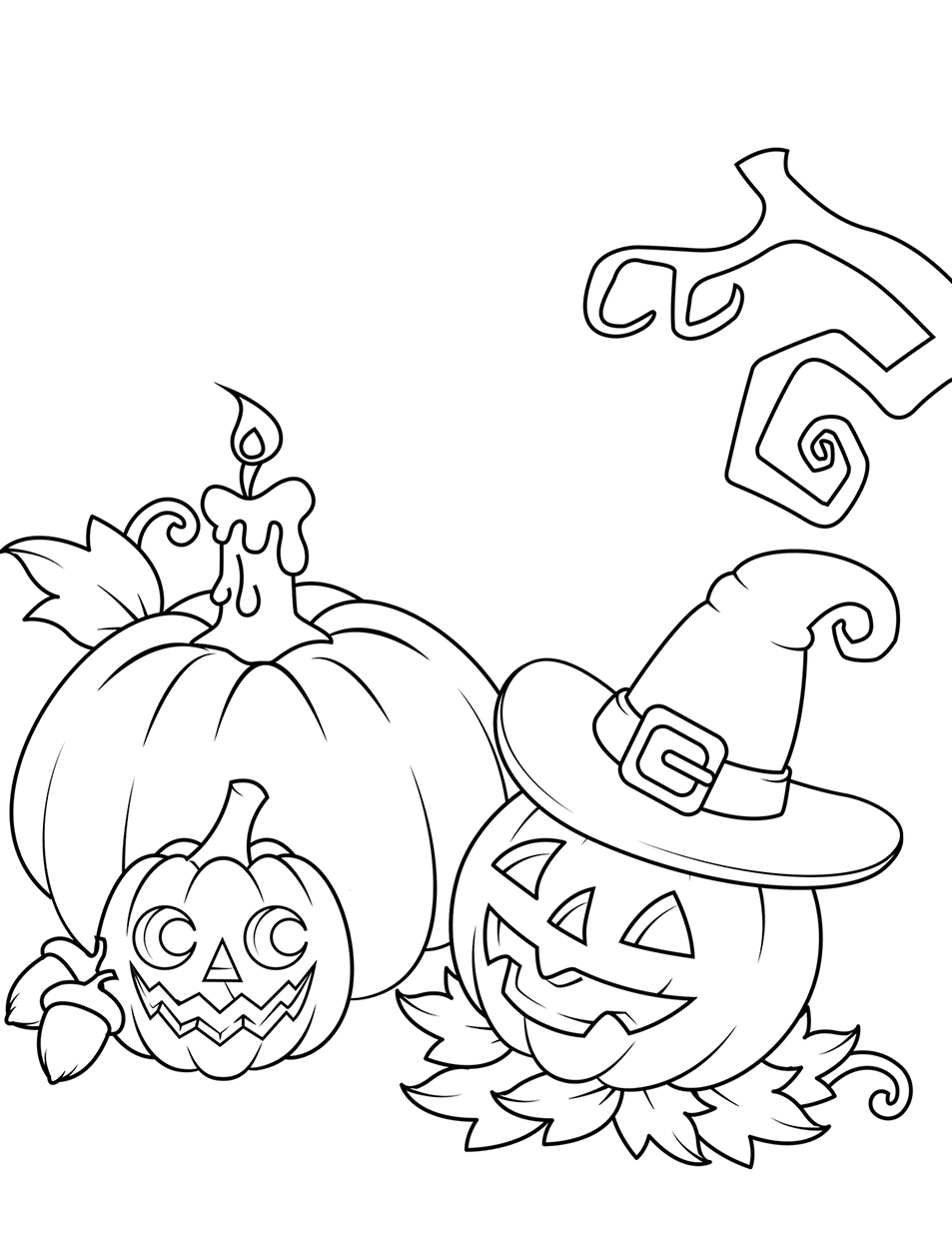 Jack o' Lantern and Pumpkin