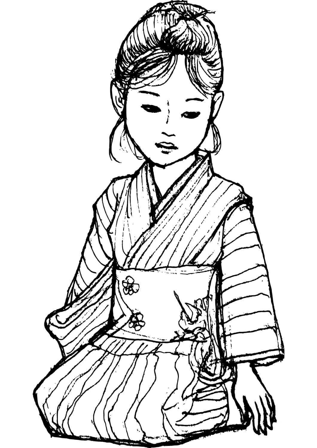 Japanese Girl in Kimono
