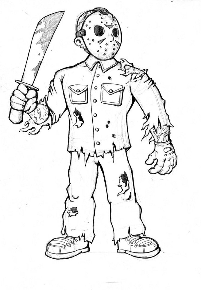Jason Vorhees Coloring Page - Free Printable Coloring Pages for Kids