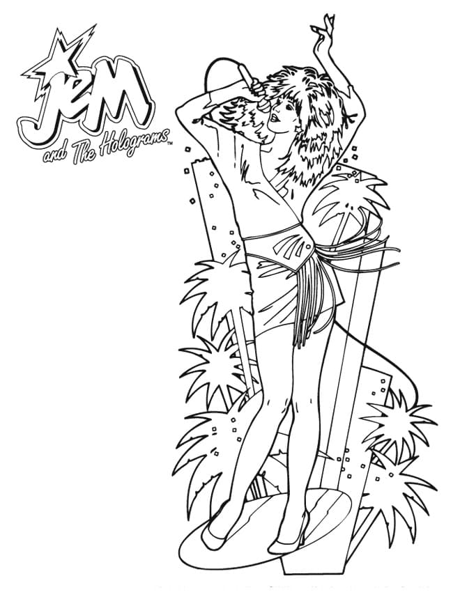 jem and the holograms coloring pages