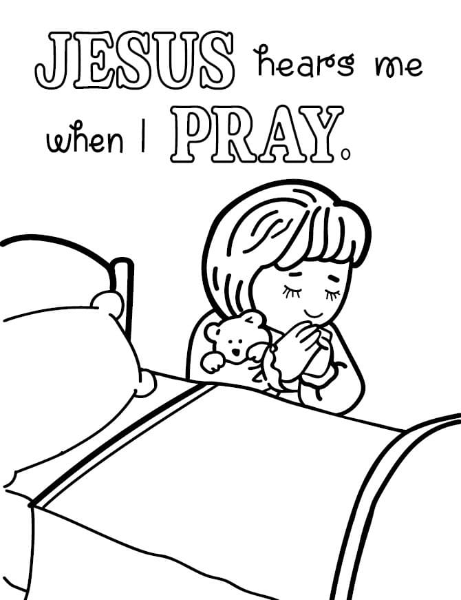 Free Printable Childrens Prayer Coloring Page Free Printable