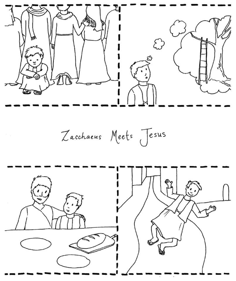 jesus and zacchaeus coloring pages