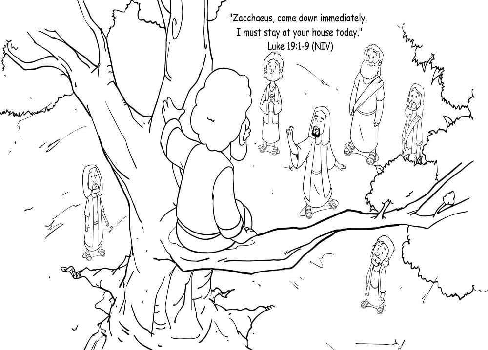 Jesus And Zacchaeus 3 Coloring Page Free Printable Coloring Pages For Kids