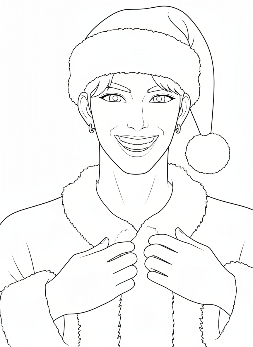 Jinu in Kpop Demon Hunter Holiday Coloring Page