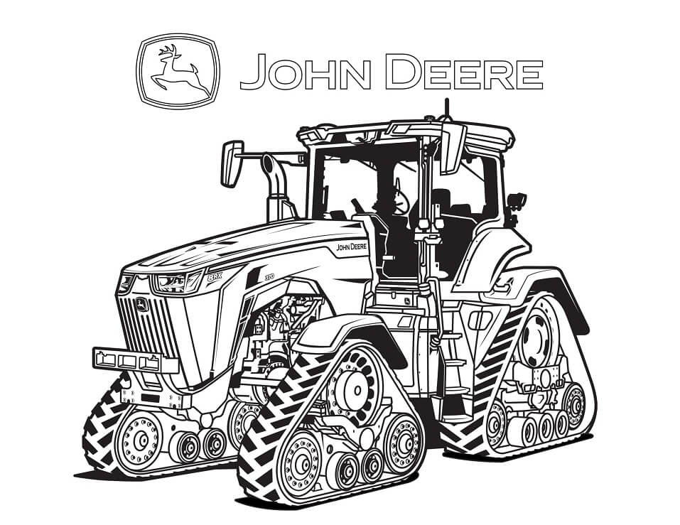 Kleurplaat Tractor John Deere John Deere Loader Tractor Coloring Page ...