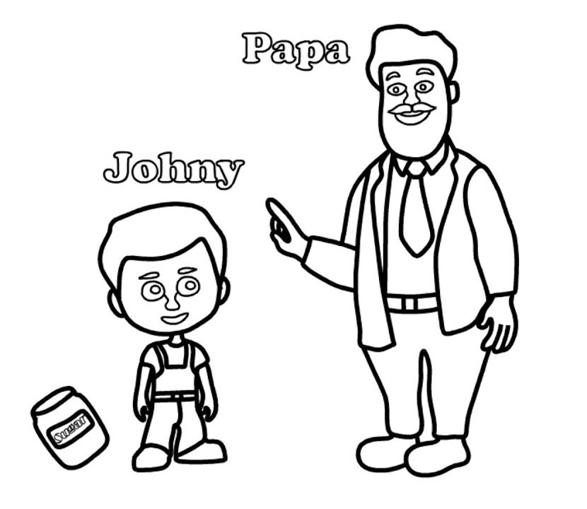 Johny Johny Yes Papa Coloring Page - Free Printable Coloring Pages for Kids