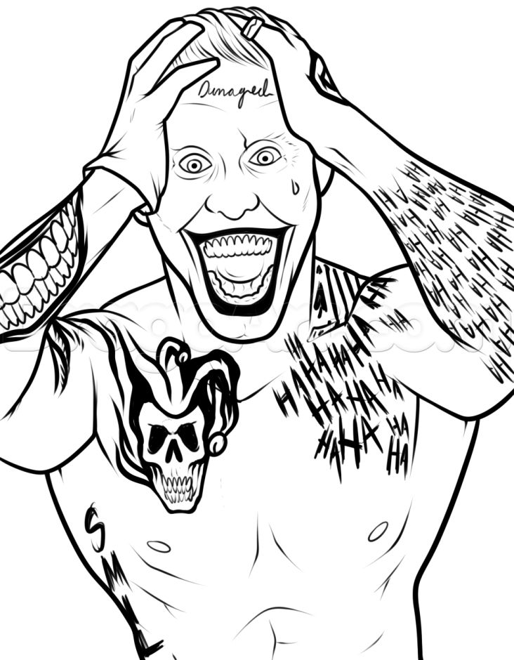 joker suicide squad coloring page  free printable coloring