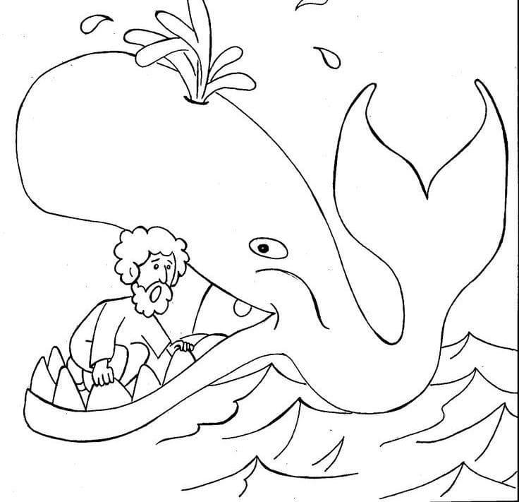 Jonah and the Whale 2 Coloring Page - Free Printable Coloring Pages for