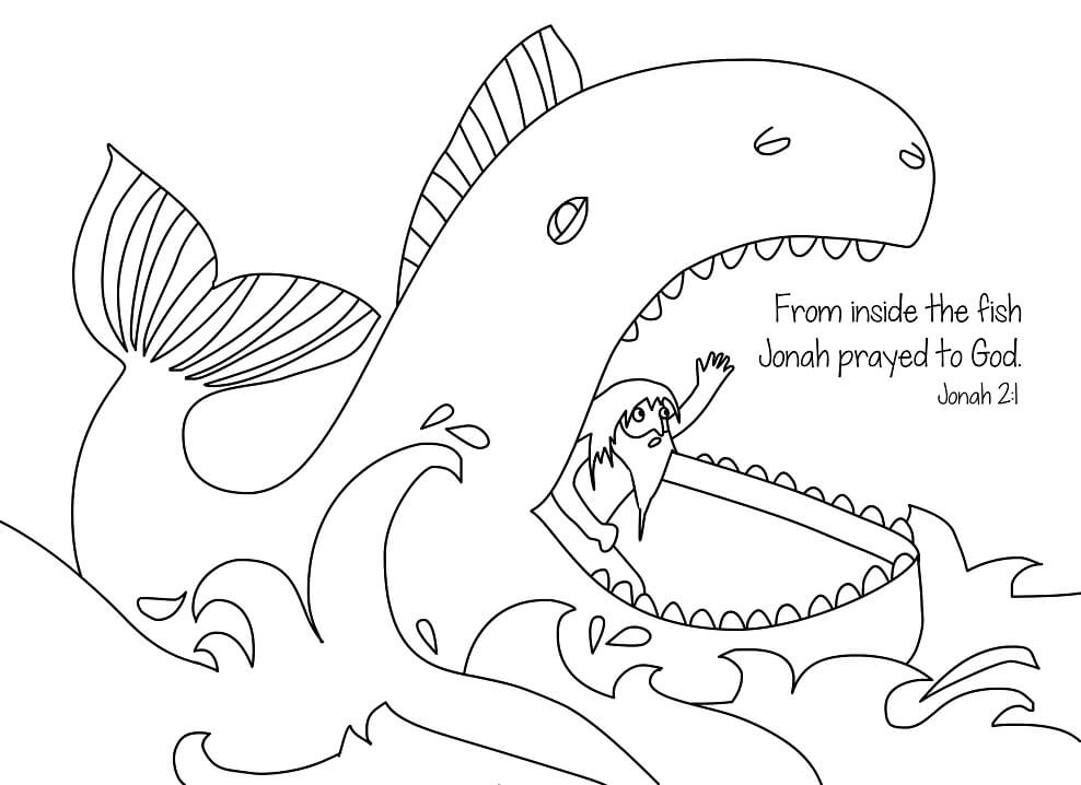 Jonah and the Whale 3 Coloring Page - Free Printable Coloring Pages for Kids