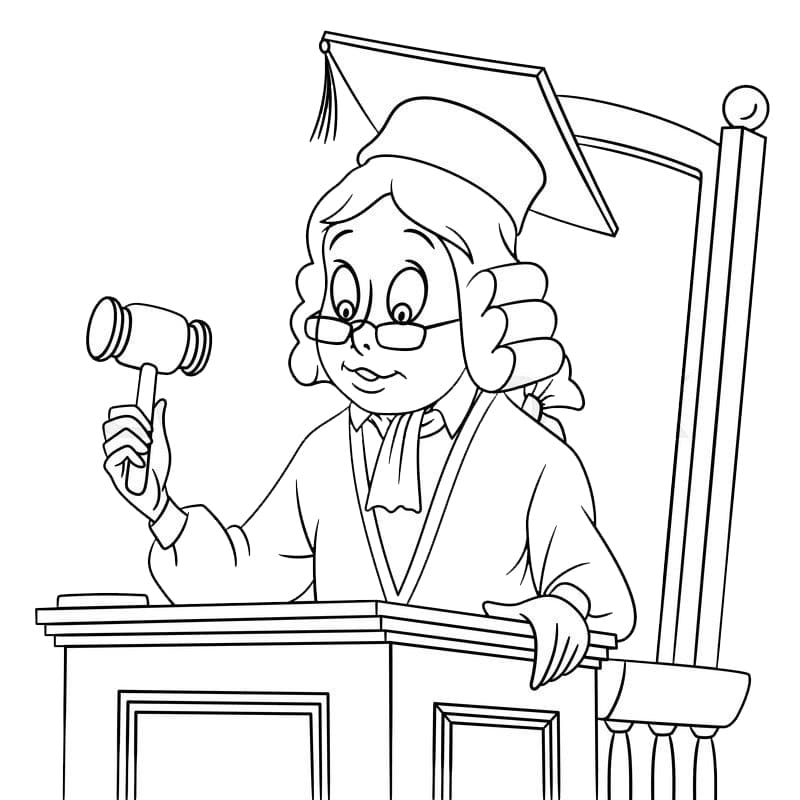 Little Judge Coloring Page - Free Printable Coloring Pages for Kids