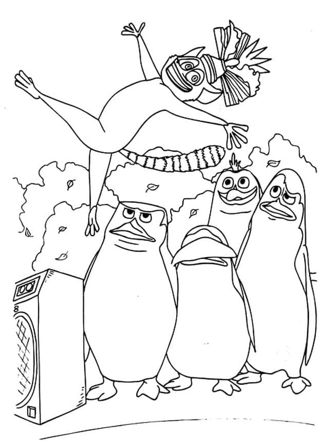 Julien and Penguins of Madagascar
