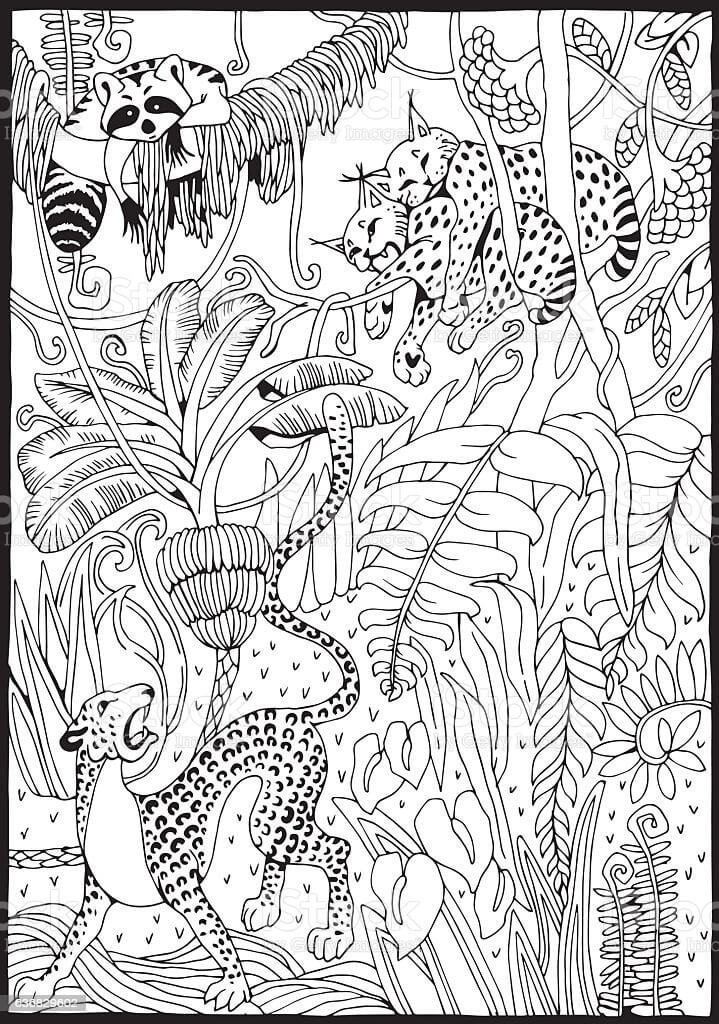 Free Printable Jungle Animals Coloring Pages