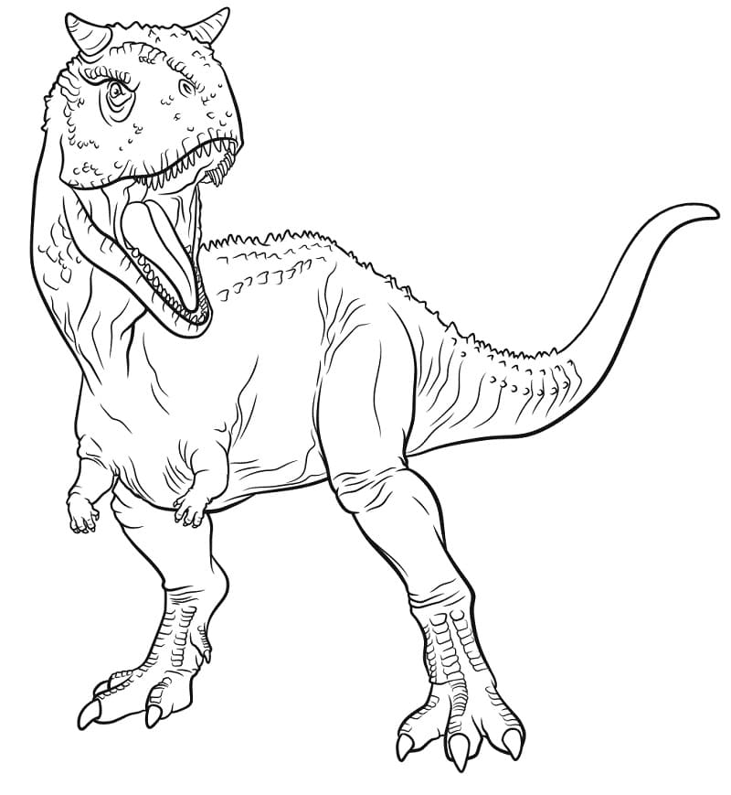 Free printable Jurassic World Carnotaurus coloring page. 