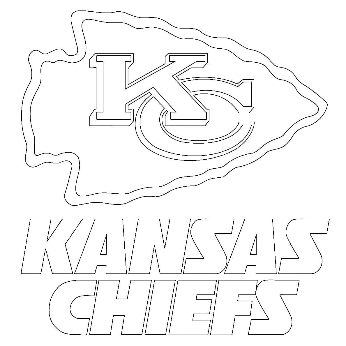 KC Chiefs Logo Coloring Page - Free Printable Coloring Pages for Kids