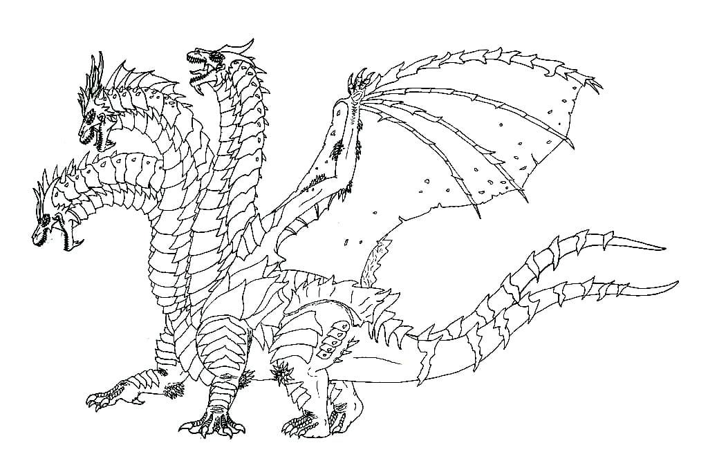 King Ghidorah Coloring Page Free Printable Coloring Pages for Kids