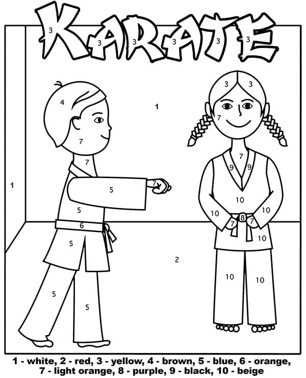 Karate for Kindergarten Color by Number