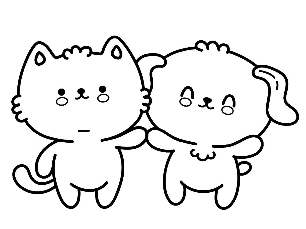 Kawaii Dog and Cat