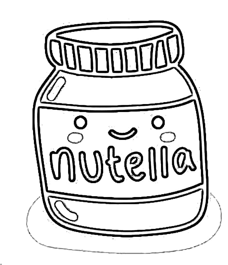 Kawaii Nutella 1 Coloring Page - Free Printable Coloring Pages for Kids