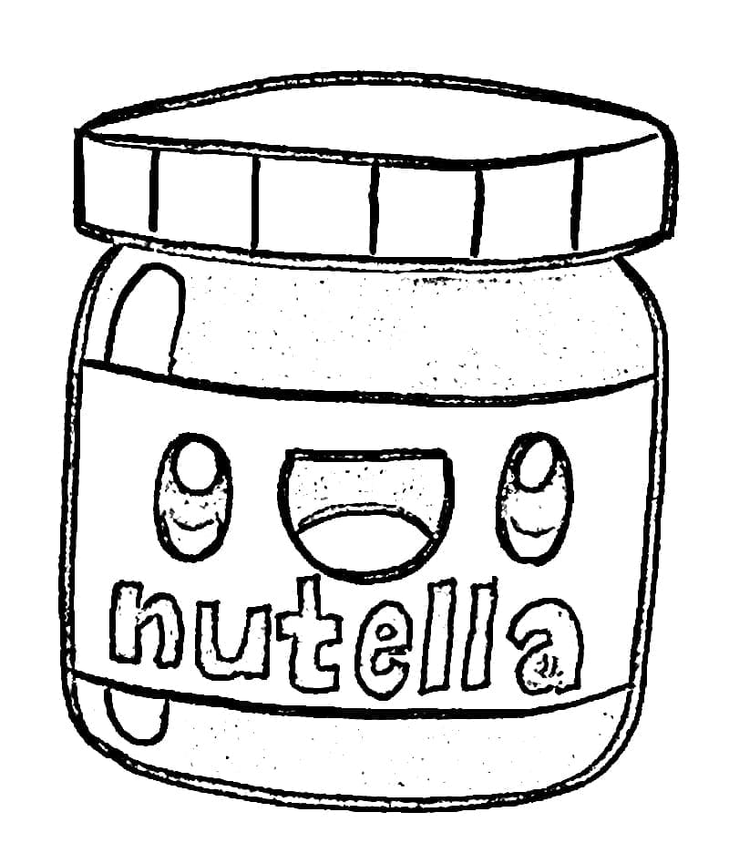 Nutella kawaii para colorir - Imprimir Desenhos