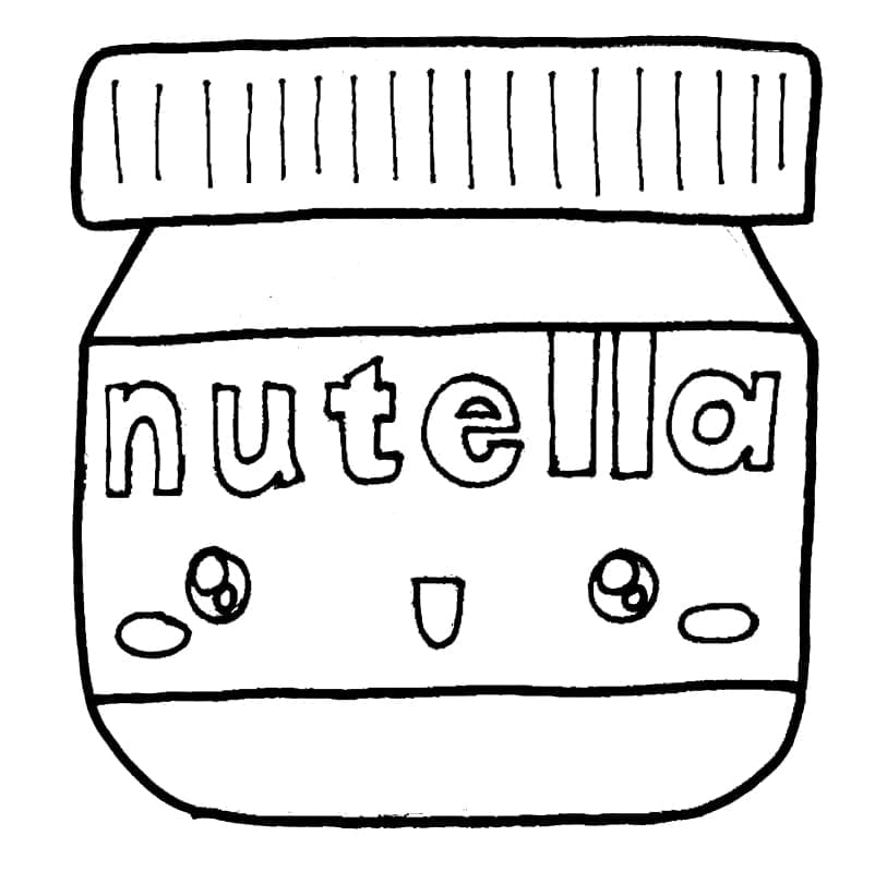Kawaii Nutella Coloring Pages