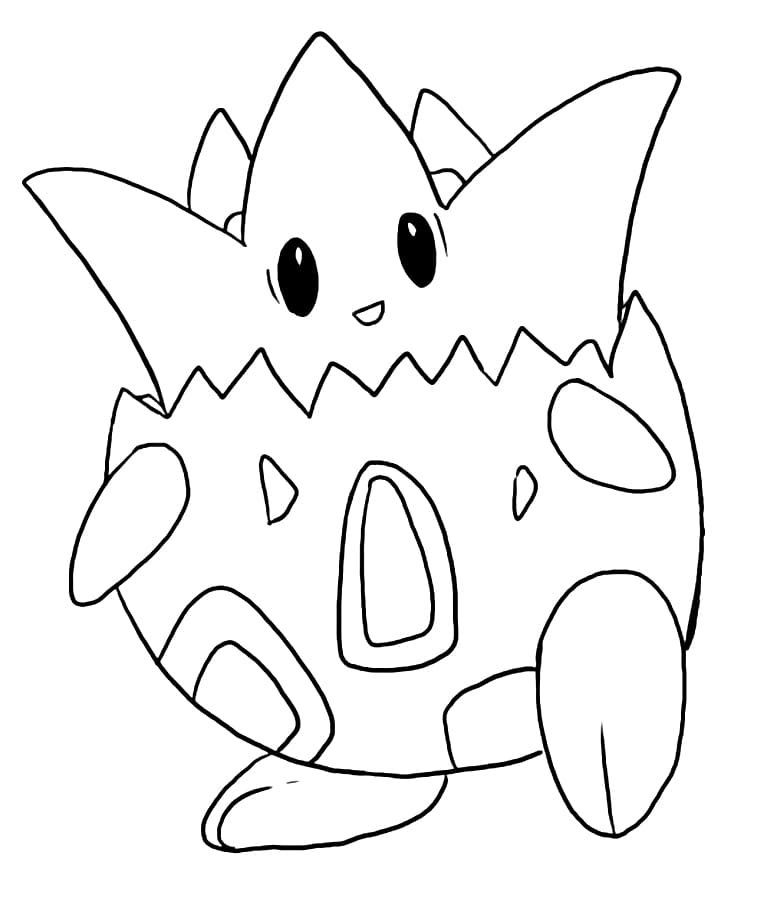 Togepi Smiling Coloring Page - Free Printable Coloring Pages for Kids