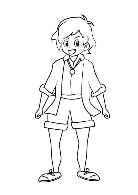 Kenny Forester from Yo kai Watch Coloring Page - Free Printable