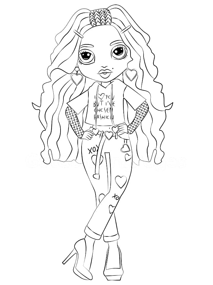 Kia Hart Rainbow High Coloring Page  Free Printable Coloring Pages for
