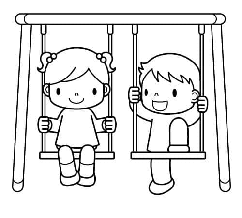 Kids Playing Swing