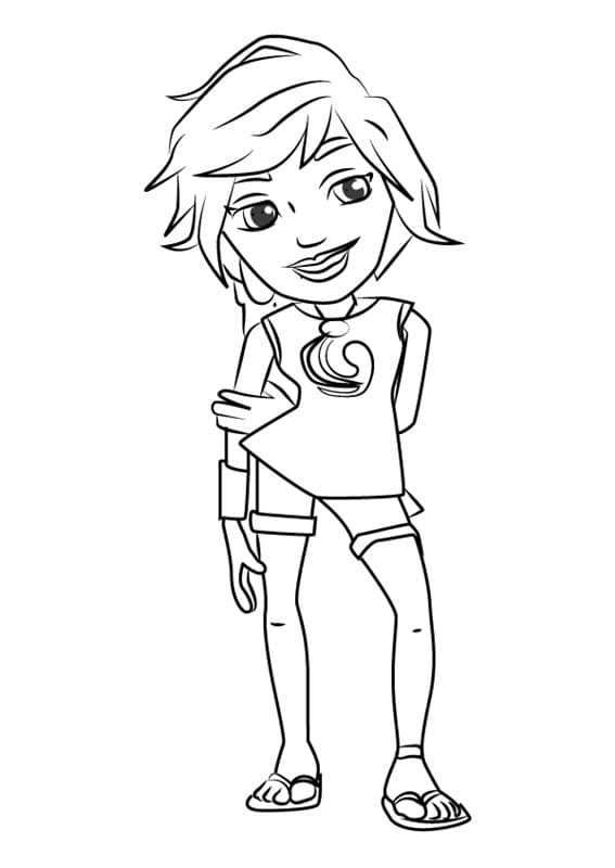 Kim from Subway Surfers Coloring Page - Free Printable Coloring Pages ...