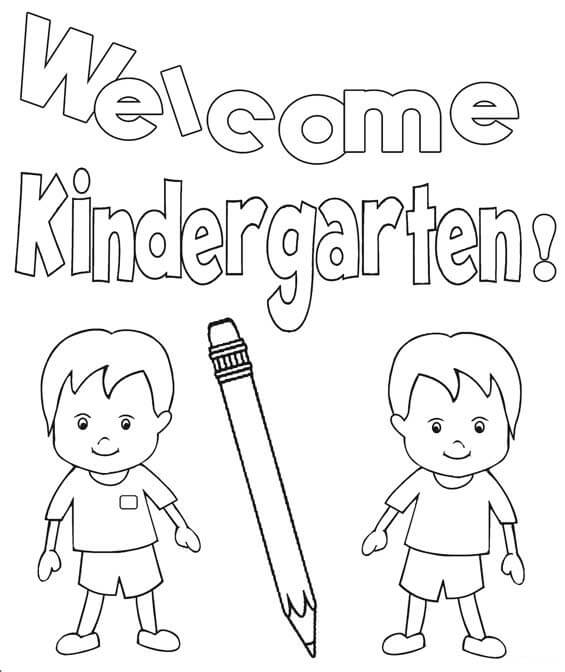 welcome kindergarten coloring pages