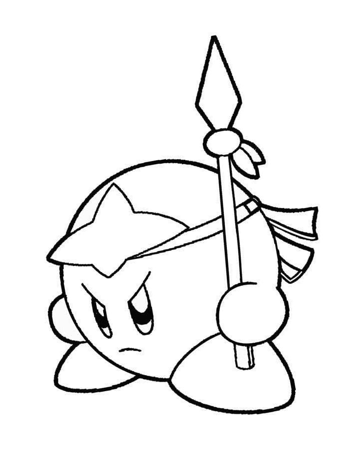 Kirby The Fighter Coloring Page - Free Printable Coloring Pages for Kids
