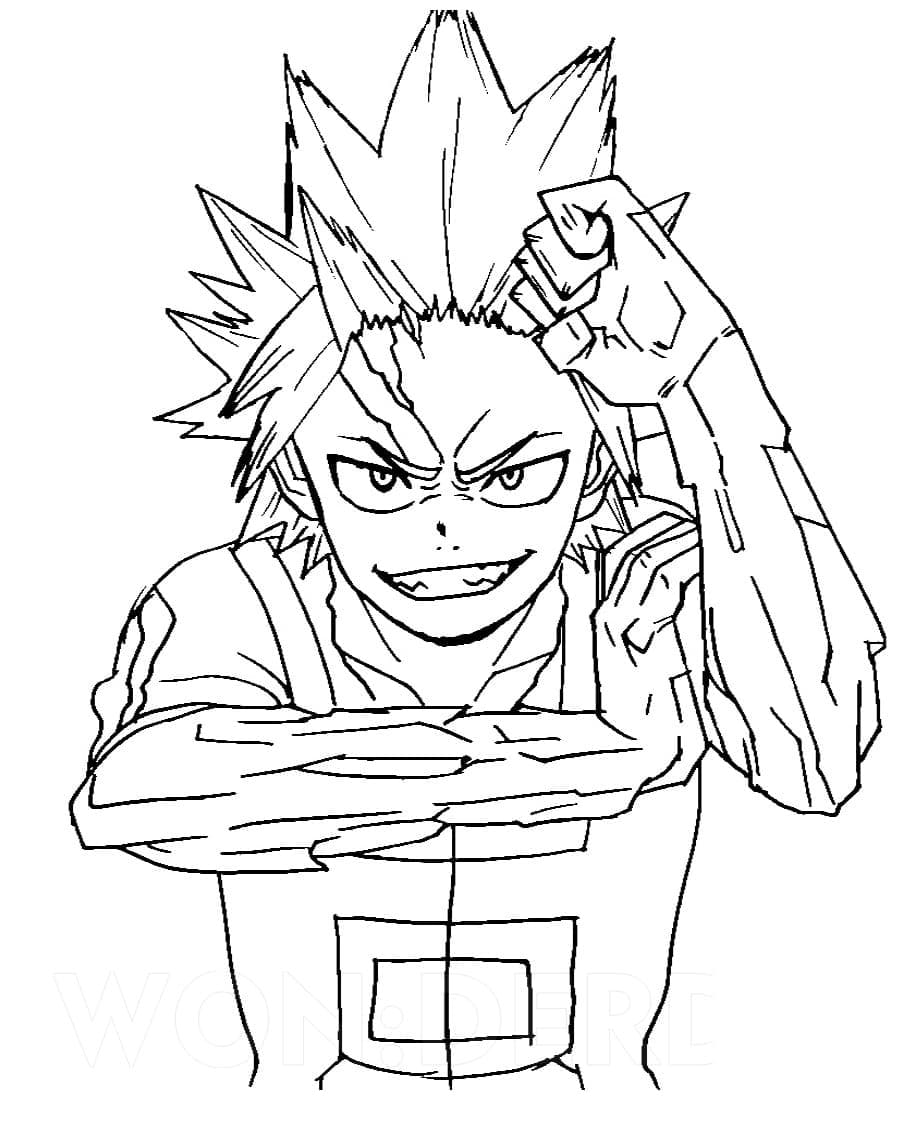 Funny Kirishima Coloring Page - Free Printable Coloring Pages for Kids