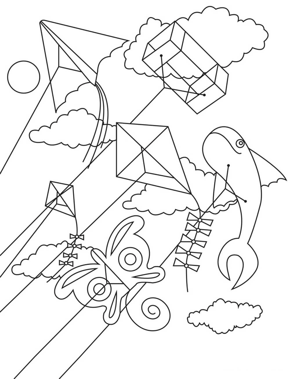 Kite Coloring Pages Free Printable Coloring Pages for Kids