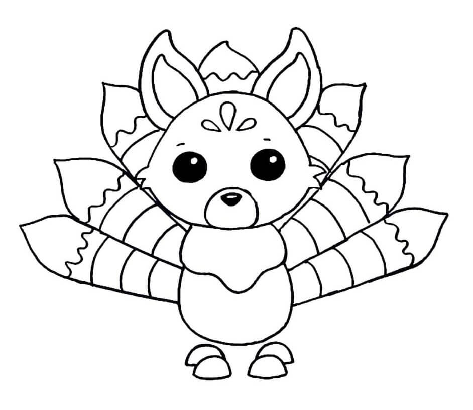 Kitsune Adopt Me Coloring Page - Free Printable Coloring Pages for Kids