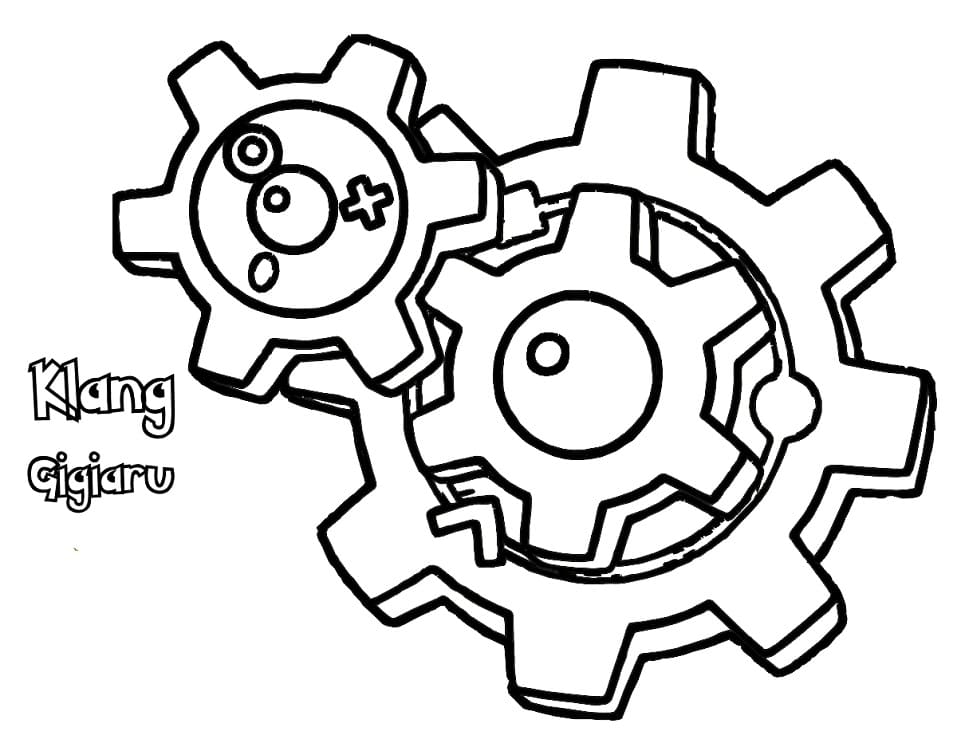 klinklang coloring page png pokemon